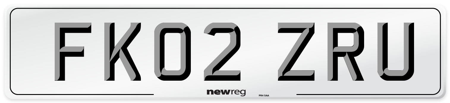 FK02 ZRU Number Plate from New Reg